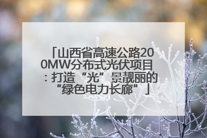 山西省高速公路200MW分布式光伏项目：打造“光”景靓丽的“绿色电力长廊”