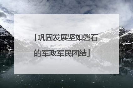 巩固发展坚如磐石的军政军民团结