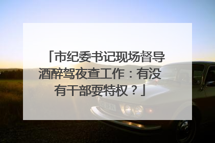 市纪委书记现场督导酒醉驾夜查工作：有没有干部耍特权？