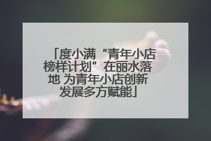 度小满“青年小店榜样计划”在丽水落地 为青年小店创新发展多方赋能