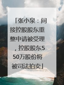 张小泉：间接控股股东重整申请被受理，控股股东550万股份将被司法拍卖