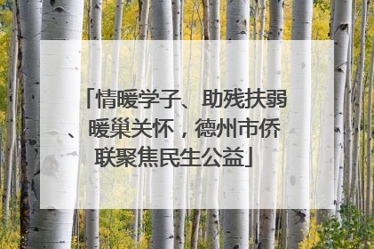 情暖学子、助残扶弱、暖巢关怀，德州市侨联聚焦民生公益