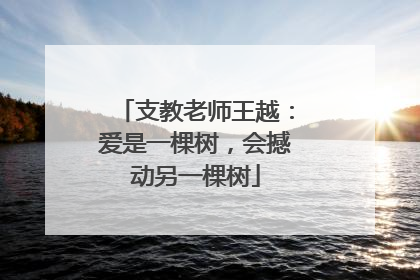 支教老师王越：爱是一棵树，会撼动另一棵树