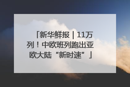新华鲜报｜11万列！中欧班列跑出亚欧大陆“新时速”