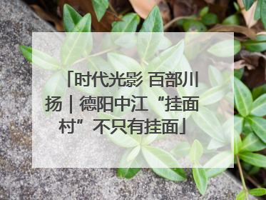 时代光影 百部川扬｜德阳中江“挂面村”不只有挂面