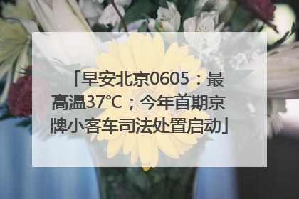 早安北京0605：最高温37℃；今年首期京牌小客车司法处置启动