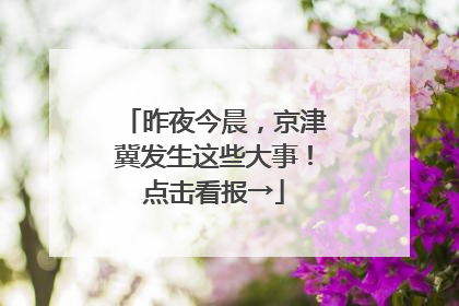 昨夜今晨，京津冀发生这些大事！点击看报→