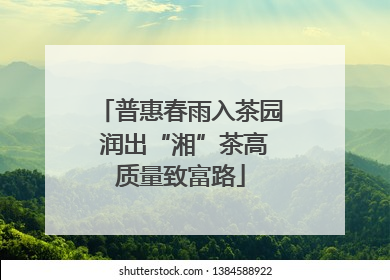 普惠春雨入茶园 润出“湘”茶高质量致富路