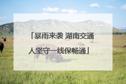 暴雨来袭 湖南交通人坚守一线保畅通