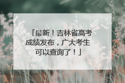 最新！吉林省高考成绩发布，广大考生可以查询了！