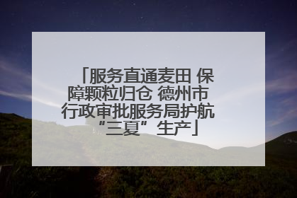 服务直通麦田 保障颗粒归仓 德州市行政审批服务局护航“三夏”生产