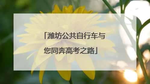 潍坊公共自行车与您同奔高考之路