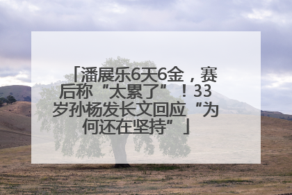 潘展乐6天6金，赛后称“太累了”！33岁孙杨发长文回应“为何还在坚持”