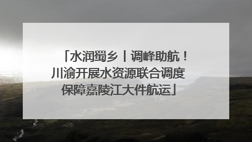 水润蜀乡丨调峰助航！川渝开展水资源联合调度保障嘉陵江大件航运