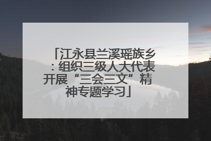 江永县兰溪瑶族乡：组织三级人大代表开展“三会三文”精神专题学习