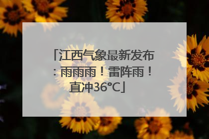 江西气象最新发布：雨雨雨！雷阵雨！直冲36°C