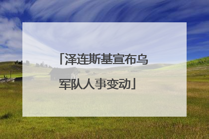 泽连斯基宣布乌军队人事变动