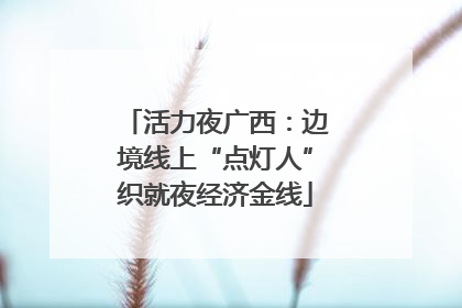 活力夜广西：边境线上“点灯人”织就夜经济金线