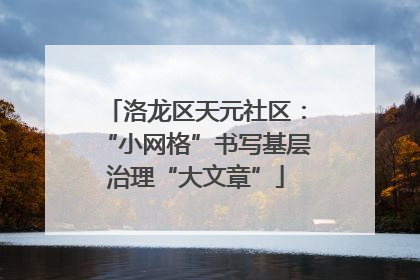洛龙区天元社区：“小网格”书写基层治理“大文章”