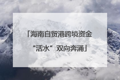 海南自贸港跨境资金“活水”双向奔涌