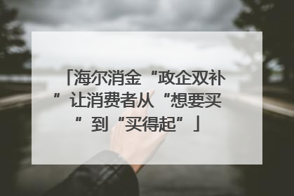 海尔消金“政企双补”让消费者从“想要买”到“买得起”