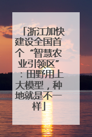浙江加快建设全国首个“智慧农业引领区”：田野用上大模型，种地就是不一样