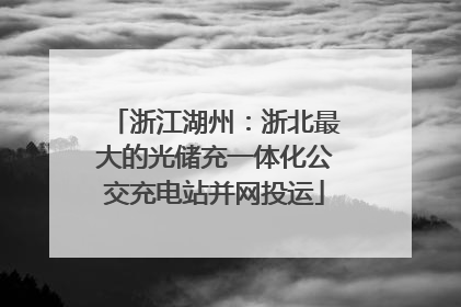 浙江湖州：浙北最大的光储充一体化公交充电站并网投运