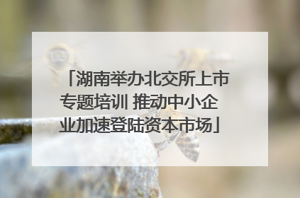 湖南举办北交所上市专题培训 推动中小企业加速登陆资本市场