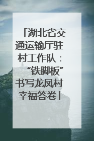 湖北省交通运输厅驻村工作队：“铁脚板”书写龙凤村幸福答卷