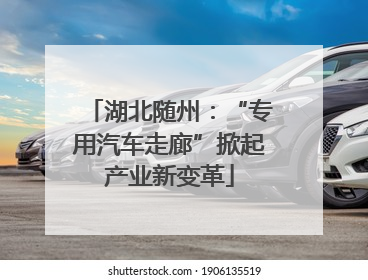 湖北随州：“专用汽车走廊”掀起产业新变革