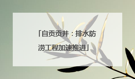 自贡贡井：排水防涝工程加速推进