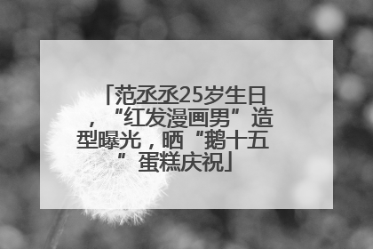 范丞丞25岁生日，“红发漫画男”造型曝光，晒“鹅十五”蛋糕庆祝