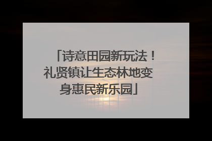 诗意田园新玩法！礼贤镇让生态林地变身惠民新乐园