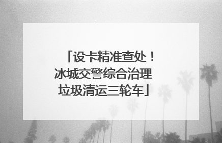 设卡精准查处！冰城交警综合治理垃圾清运三轮车