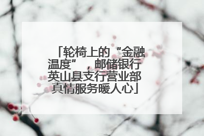 轮椅上的“金融温度”，邮储银行英山县支行营业部真情服务暖人心
