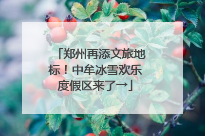 郑州再添文旅地标！中牟冰雪欢乐度假区来了→