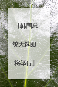 韩国总统大选即将举行