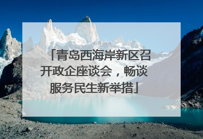 青岛西海岸新区召开政企座谈会，畅谈服务民生新举措