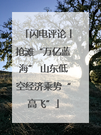 闪电评论丨抢滩“万亿蓝海” 山东低空经济乘势“高飞”
