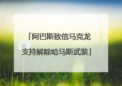 阿巴斯致信马克龙 支持解除哈马斯武装