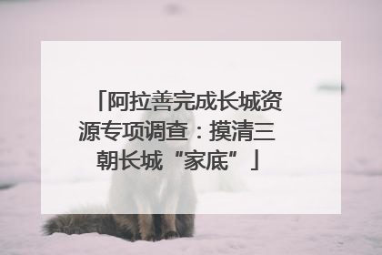 阿拉善完成长城资源专项调查：摸清三朝长城“家底”