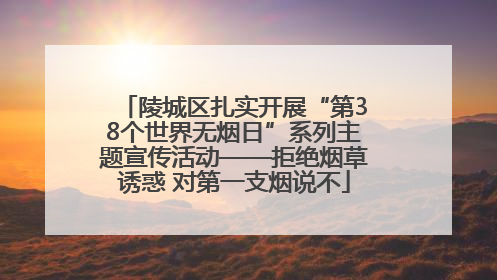 陵城区扎实开展“第38个世界无烟日”系列主题宣传活动——拒绝烟草诱惑 对第一支烟说不