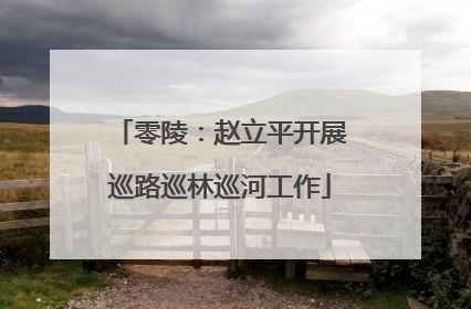 零陵：赵立平开展巡路巡林巡河工作