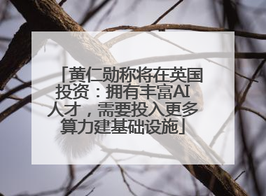 黄仁勋称将在英国投资：拥有丰富AI人才，需要投入更多算力建基础设施