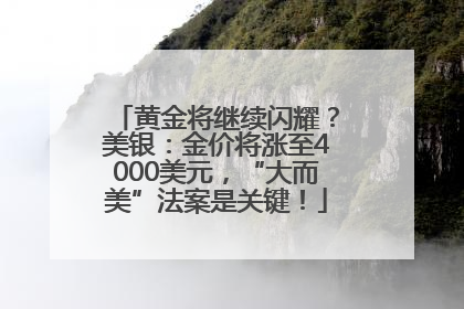 黄金将继续闪耀？美银：金价将涨至4000美元，“大而美”法案是关键！